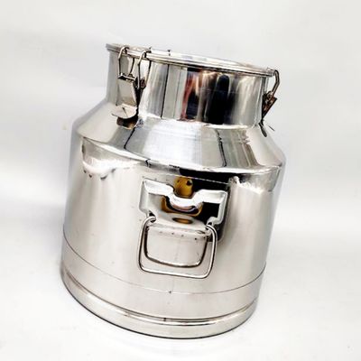 15L Stainless Steel Milk Can Mirror Polished Metal Milk Container