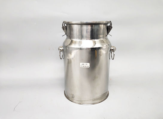 Mini  7 Litres Reusable food containers Silver colour Stainless Steel milk can