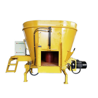 Full Automatic 4-8 M3 Vertical Cow Feed TMR Mixer Machine Yellow Red Color