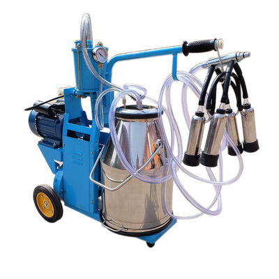 Automatic Mini Mobile 25L Portable Cow Milking Machine Single Piston Type