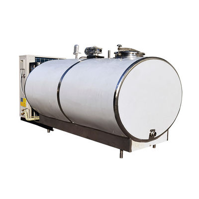 Dairy Plant Processing Machine Raw Milk Cooling Tank 2000L Horizontal Type